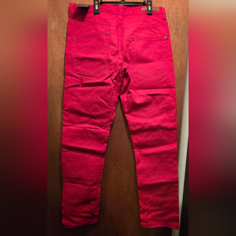 Maxi Millian Vibrant Red Slim Straight Jeans w/cool Patches Sz34"×32" UNISEX - Picture 7 of 14